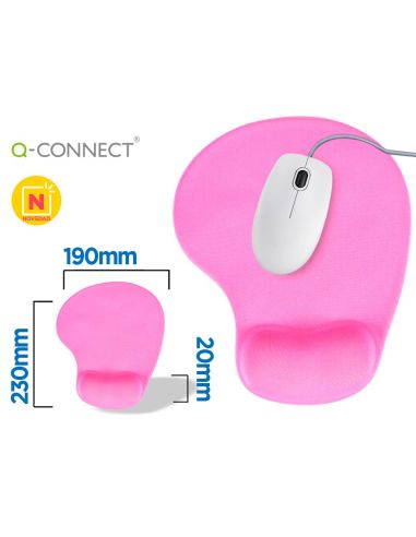 Alfombrilla Para Raton Q-Connect Reposamuñecas De Gel Color Rosa 190X230X20 Mm|Libreriasalesiana