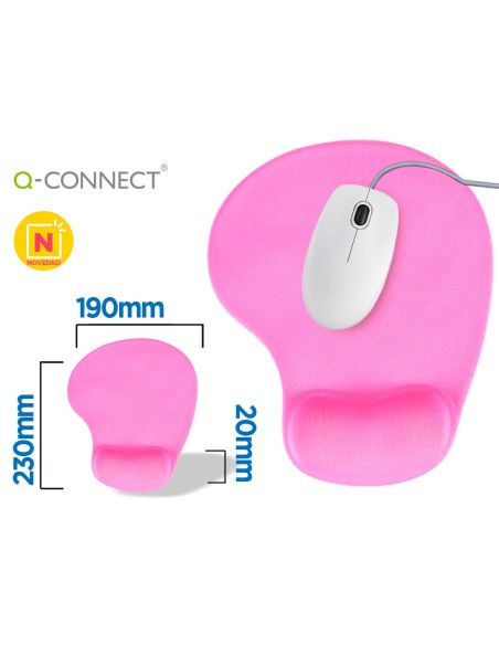 Alfombrilla Para Raton Q-Connect Reposamuñecas De Gel Color Rosa 190X230X20 Mm|Libreriasalesiana