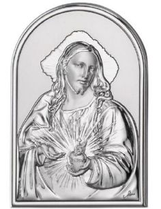 Cuadro Arco Plata 9X13 Cm Corazon De Jesus