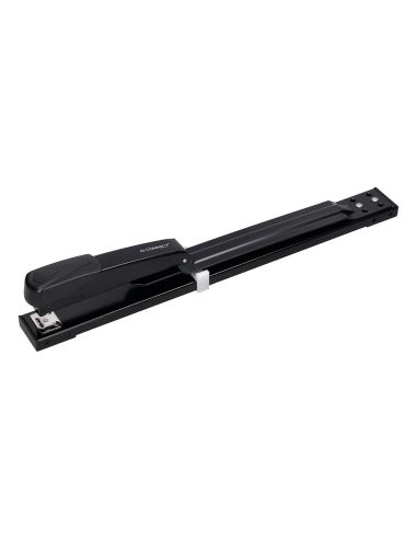 Grapadora Q-Connect Kf02292 Metalica Brazo Largo Capacidad 20 Hojas Usa Grapas 24/6 Y 26/6 Color Negro
