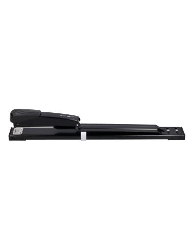 Grapadora Q-Connect Kf02292 Metalica Brazo Largo Capacidad 20 Hojas Usa Grapas 24/6 Y 26/6 Color Negro