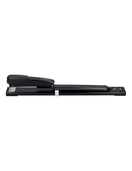 Grapadora Q-Connect Kf02292 Metalica Brazo Largo Capacidad 20 Hojas Usa Grapas 24/6 Y 26/6 Color Negro