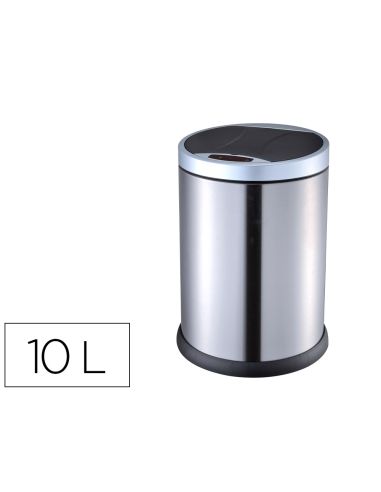 Papelera Metalica Q-Connect Con Sensor Automatico Capacidad 10 Litros