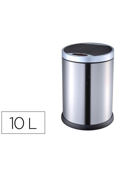 Papelera Metalica Q-Connect Con Sensor Automatico Capacidad 10 Litros
