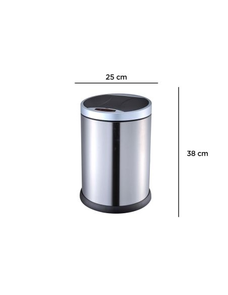 Papelera Metalica Q-Connect Con Sensor Automatico Capacidad 10 Litros