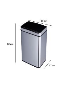 Papelera Metalica Q-Connect Con Sensor Automatico Capacidad 80 Litros 820X270X400 Mm 2