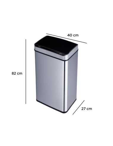 Papelera Metalica Q-Connect Con Sensor Automatico Capacidad 80 Litros 820X270X400 Mm