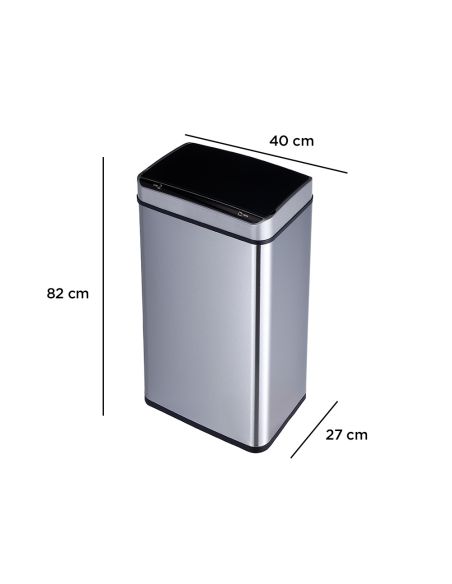 Papelera Metalica Q-Connect Con Sensor Automatico Capacidad 80 Litros 820X270X400 Mm