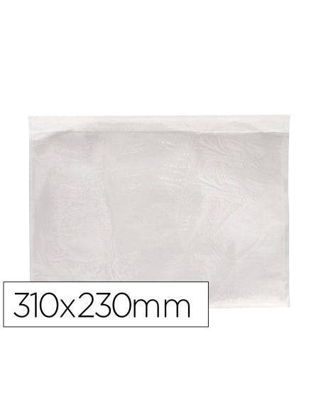 Sobre Autoadhesivo Q-Connect Portadocumentos 310X230 Mm Ventana Transparente Paquete De 100 Unidades