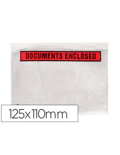 Sobre Autoadhesivo Q-Connect Portadocumentos 125X110 Mm Sin Ventana Paquete De 100 Unidades