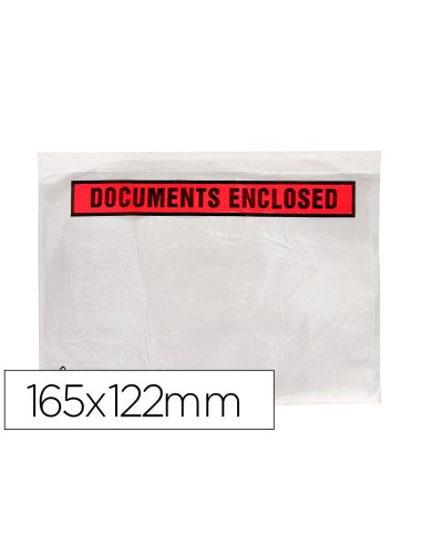 Sobre Autoadhesivo Q-Connect Portadocumentos 165X122 Mm Sin Ventana Paquete De 100 Unidades