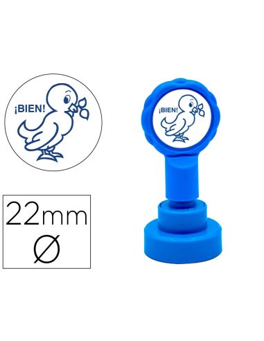 Sello Artline Emoticono Bien Color Azul 22 Mm Diametro