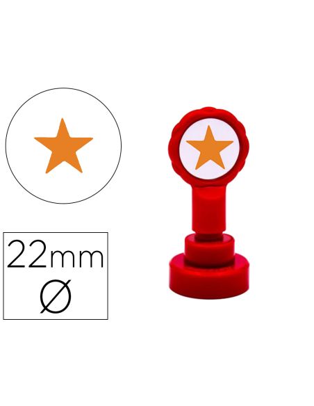 Sello Artline Emoticono Estrella Color Oro 22 Mm Diametro
