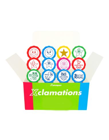 Sello X'Stamper Emoticono Uso Escolar Expositor De 12 Unidades Surtidas