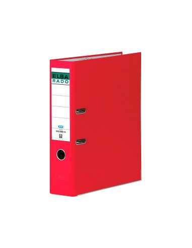 Archivador De Palanca Elba Chic Carton Forrado Pvc Con Rado Din A4 Lomo De 80 Mm Rojo