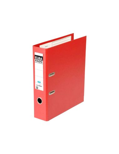 Archivador De Palanca Elba Chic Carton Forrado Pvc Con Rado Folio Lomo De 80 Mm Rojo