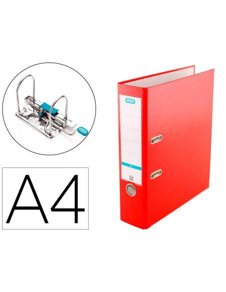 Archivador De Palanca Elba Top Carton Compacto Polipropileno Con Rado Din A4 Lomo De 80 Mm Rojo