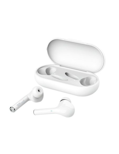 Auricular Trust Nika Inalambrico Bluetooth Con Estuche De Carga Color Blanco