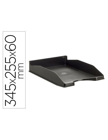Bandeja Sobremesa Archivo 2000 Antimicrobiana Plastico Apilable 3 Posiciones Din A4 Y Folio Negra 345X255X60 Mm