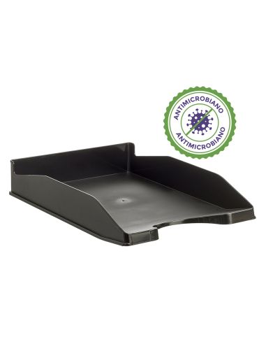 Bandeja Sobremesa Archivo 2000 Antimicrobiana Plastico Apilable 3 Posiciones Din A4 Y Folio Negra 345X255X60 Mm