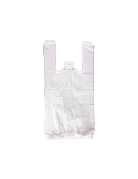 Bolsa Camiseta Reciclada 70% Blanca 50 Mc 42X53 Cm Apta Legislacion De Bolsas 2021