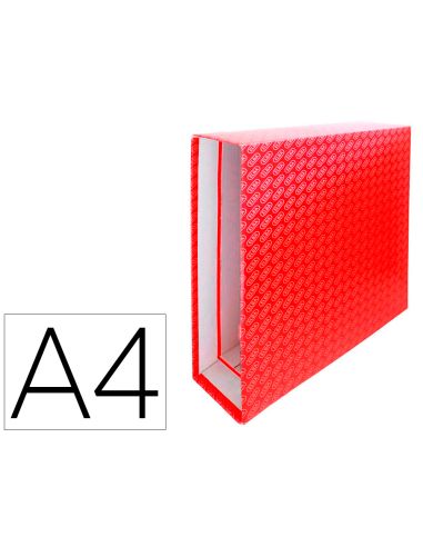Caja Archivador De Palanca Carton Forrado Elba Din A4 Lomo 85 Mm Rojo