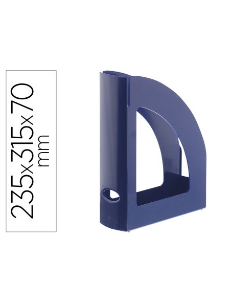 Revistero Archivo 2000 Antimicrobiano Sanitized Poliestireno Lomo 80 Mm Azul 250X80X320 Mm