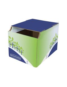 Contenedor Papelera Reciclaje Fellowes Sobremesa Carton 100% Reciclado Montaje Manual Entrada Frontal Y Tapa 2