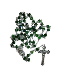 Rosario cristal copeta 8x6mm verde