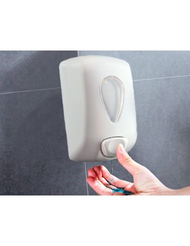 Dispensador Gel Lavamanos Dahi Abs Color Blanco Capacidad 0,9L 210X128X90 Mm