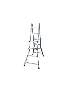 Escalera Telescopica Aluminio De 4+4 Peldaños Con Tapa Finalpvc Antideslizante En131-4 2