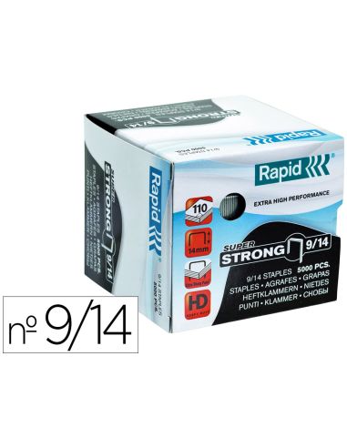 Grapas Rapid Super Strong Galvanizadas Nº 9/14 Caja De 5000 Unidades