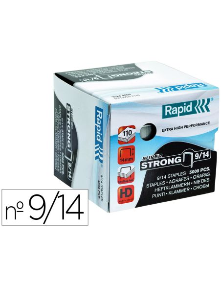 Grapas Rapid Super Strong Galvanizadas Nº 9/14 Caja De 5000 Unidades