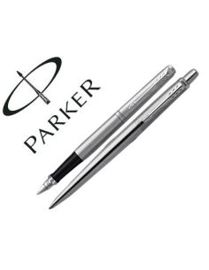Juego Parker Duo Jotter Acero Ct Boligrafo + Pluma