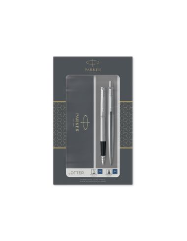 Juego Parker Duo Jotter Acero Ct Boligrafo + Pluma