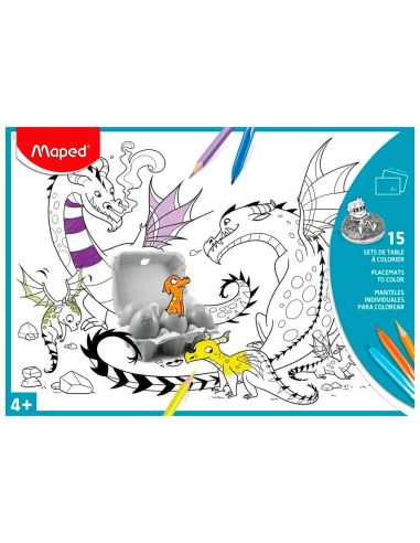 Mantel Para Colorear Maped Individual Din A3 Pack De 15 Unidades Surtidas|Libreriasalesiana