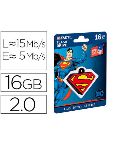 Memoria Usb Emtec Flash 16 Gb Usb 2.0 Collector Superman