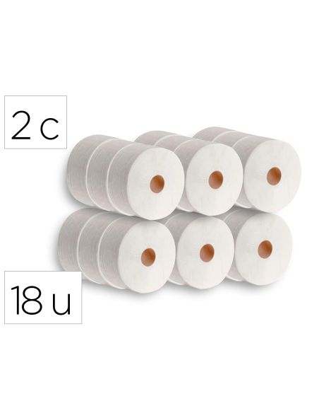 Papel Higienico Dahi Jumbo 2 Capas Celulosa Blanca 140 Mt Mandril 45 Mm Paquete De 18 Rollos