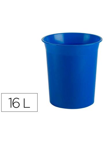 Papelera Plastico Archivo 2000 Antimicrobiana Sanitized Plastico Azul 18 Litros 290X310 Mm