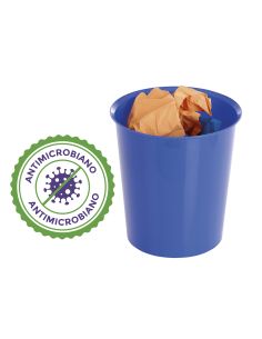 Papelera Plastico Archivo 2000 Antimicrobiana Sanitized Plastico Azul 18 Litros 290X310 Mm 2