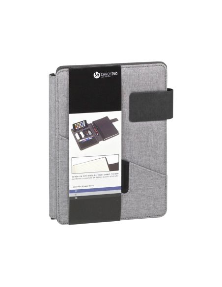 Carpeta Portafolios Carchivo Venture Din A5 Con Cuaderno Y Soporte Smartphone Color Gris