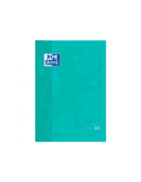 Recambio Color 1 Oxford Din A4+ 80 Hojas 90 Gr Cuadro 5 Mm 4 Taladros Color Ice Mint