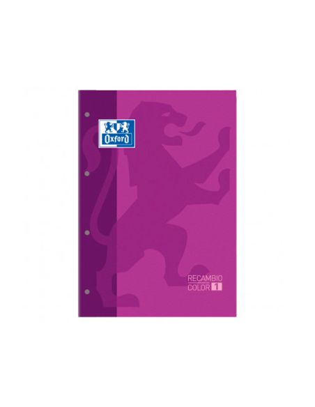 Recambio Color 1 Oxford Din A4+ 80 Hojas 90 Gr Cuadro 5 Mm 4 Taladros Color Morado