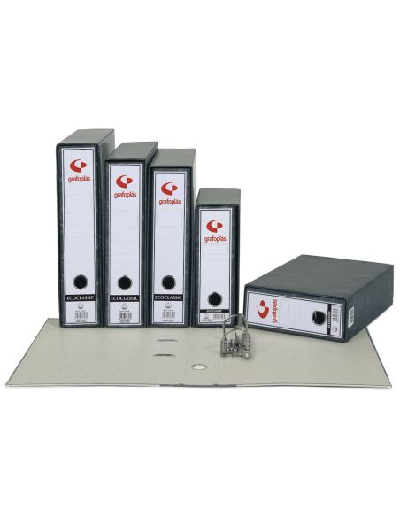 Caja Archivador Papel 2 Mm Ecoclassic Folio Gris Plomo Fsc Linea Classic Grafoplás