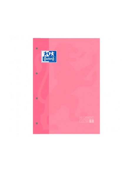 Recambio Color 1 Oxford Din A4+ 80 Hojas 90 Gr Cuadro 5 Mm 4 Taladros Color Rosa Chicle