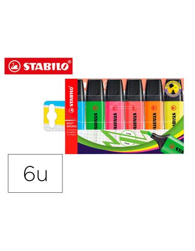 Rotulador Stabilo Boss Fluorescente 70 Estuche De 6 Unidades Colores Surtidos