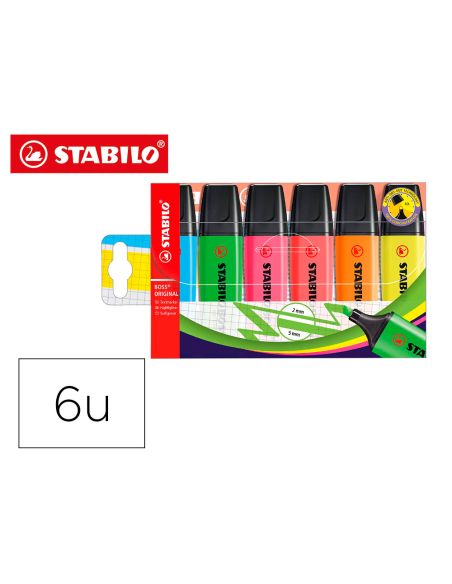 Rotulador Stabilo Boss Fluorescente 70 Estuche De 6 Unidades Colores Surtidos