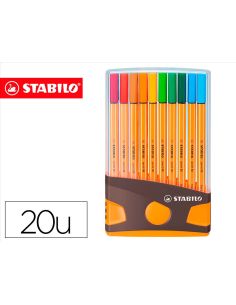 Rotulador Stabilo Punta De Fibra Point 88 Color Parade Antracita/Naranja Estuche De 20 Unidades Colores Surtidos