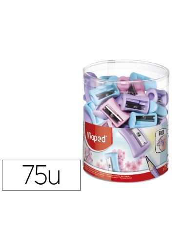 Sacapuntas Maped Plastico Vivo 1 Uso Colores Pastel Surtidos