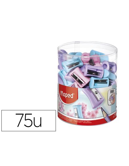 Sacapuntas Maped Plastico Vivo 1 Uso Colores Pastel Surtidos